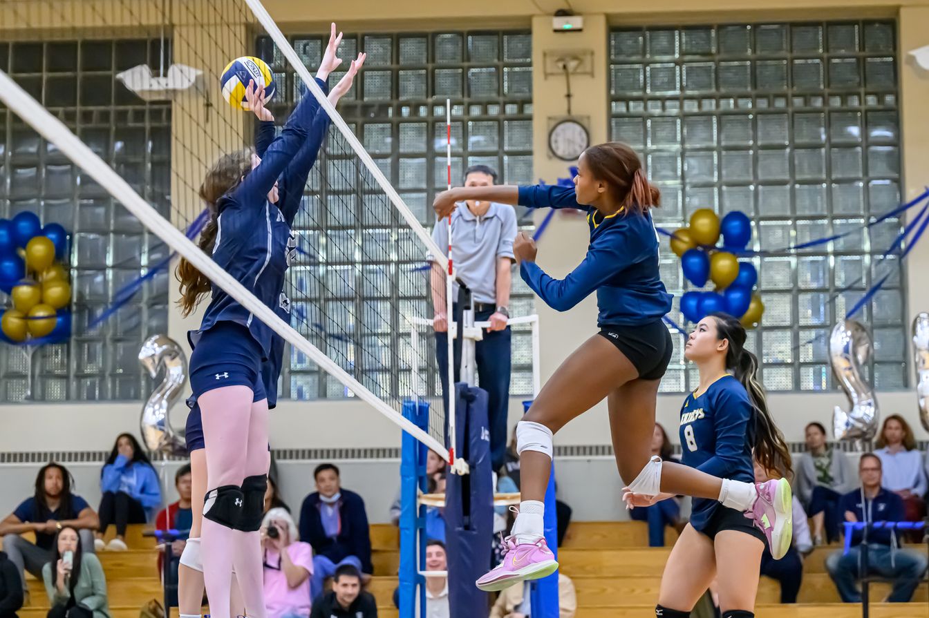 volleyball team in action.