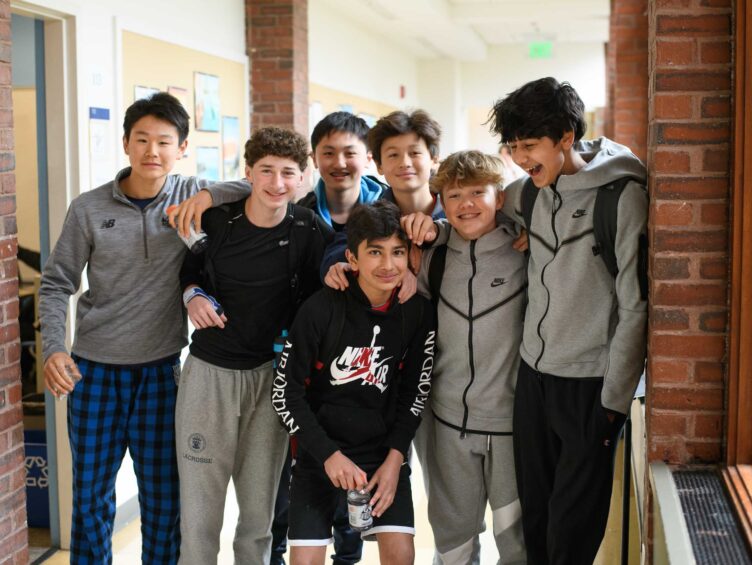 Group of young teenage boys.