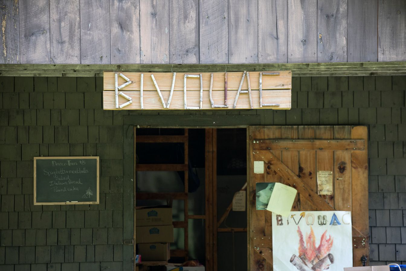 bivouac sign over entrance.