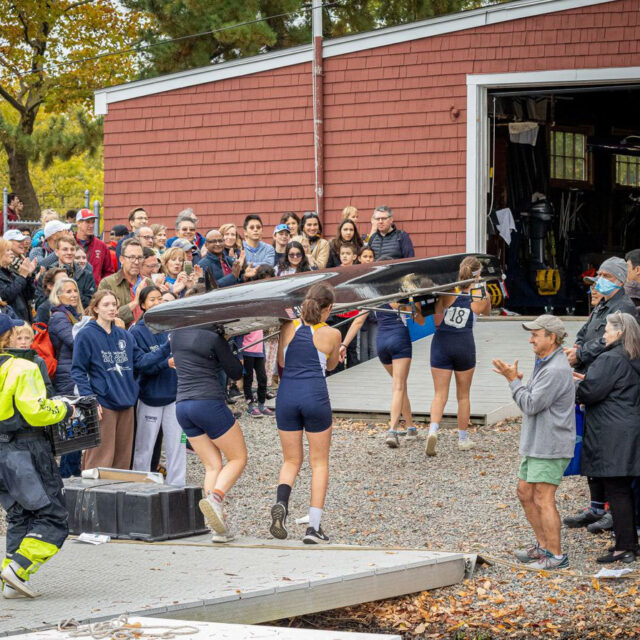 crew team at boathouse.