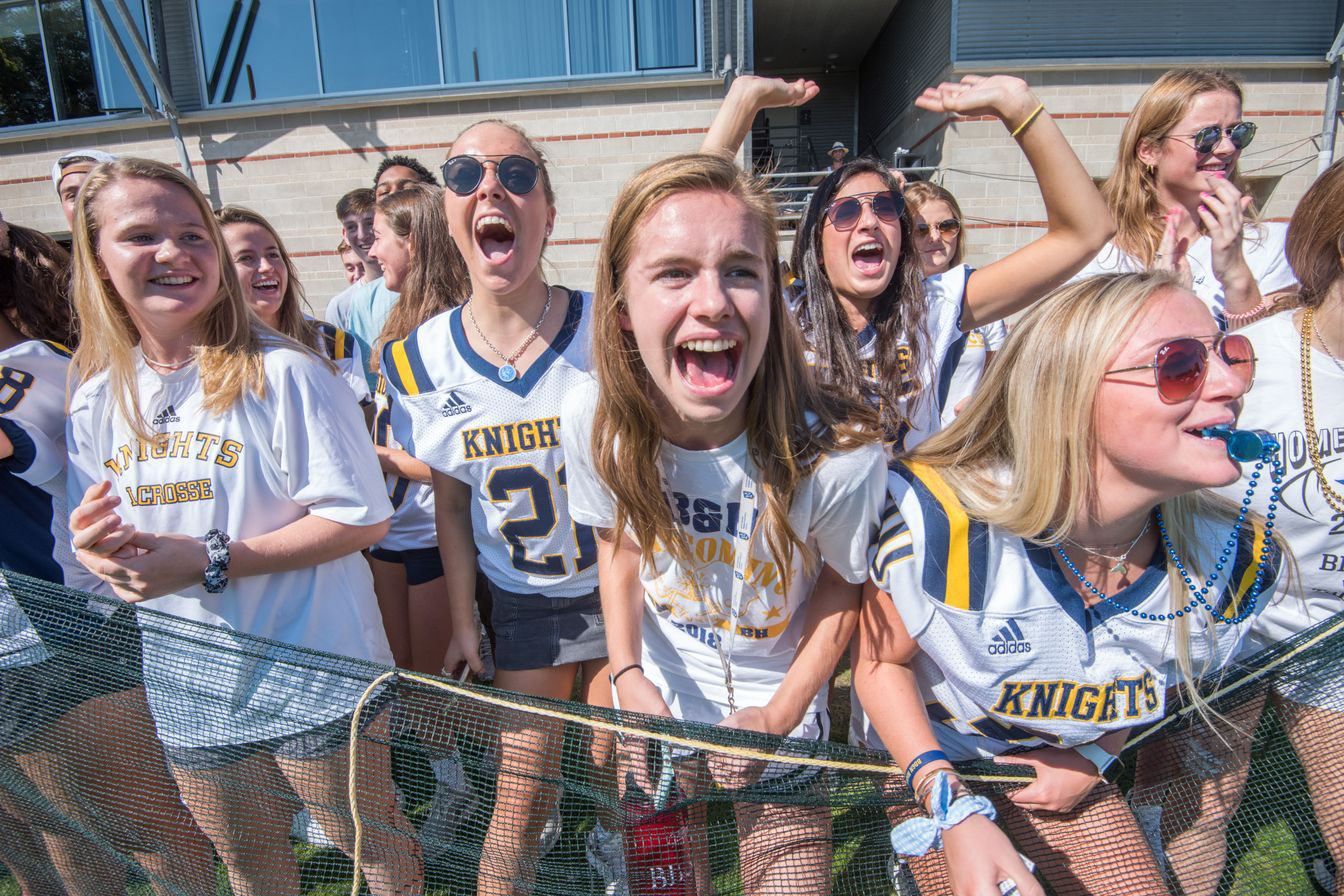 homecoming crowd cheering.