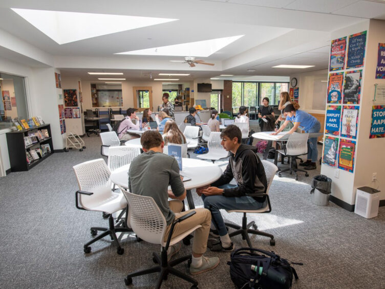 upper school library.