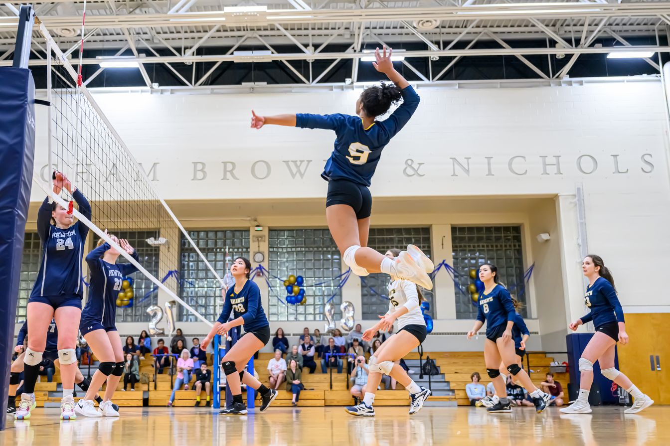 volleyball team in action.